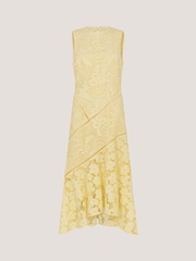 Monsoon Yellow Gianna Sleeveless Lace Midi Dress - Image 5 of 5