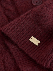 Kastanienbraun - Laura Ashley Strickjacke mit Zopfmuster - Bild 3 von 4
