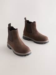 Brown Wide Fit (G) Borg Lined Chelsea Boots - Image 1 of 5