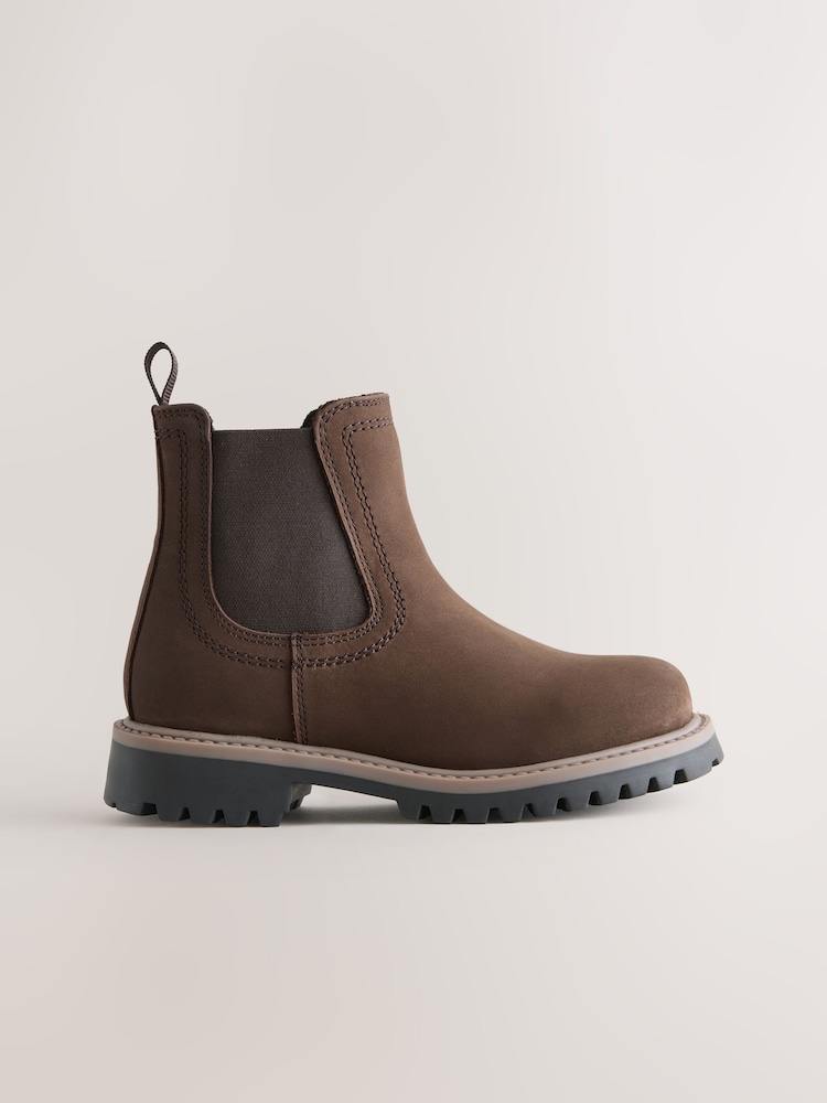 Brown Wide Fit (G) Borg Lined Chelsea Boots - Image 2 of 5