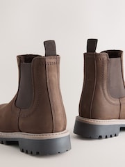 Brown Wide Fit (G) Borg Lined Chelsea Boots - Image 4 of 5