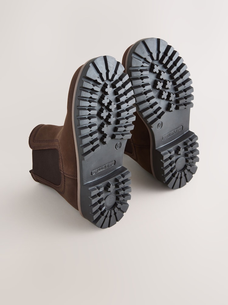 Brown Wide Fit (G) Borg Lined Chelsea Boots - Image 5 of 5