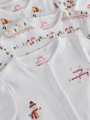 White Baby Christmas Sleepsuits 3 Pack (0mths-2yrs) - Image 11 of 14