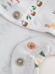White Baby Christmas Sleepsuits 3 Pack (0mths-2yrs) - Image 13 of 14