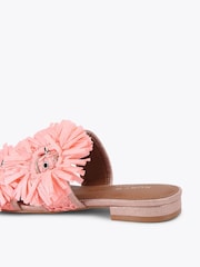 Kurt Geiger London Pink Raffia Buckle Flat Sandals - Image 4 of 4