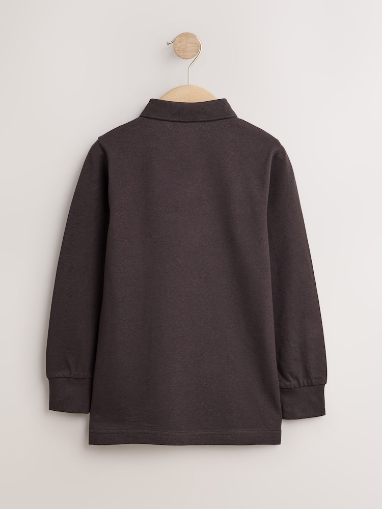 Chocolate Brown Stag Long Sleeve Polo Shirt (3-16yrs) - Image 2 of 4 Chocolate Brown Stag Long Sleeve Polo Shirt (3-16yrs) - Image 2 of 4