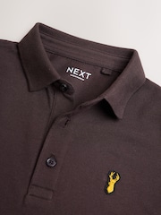 Chocolate Brown Stag Long Sleeve Polo Shirt (3-16yrs) - Image 4 of 4