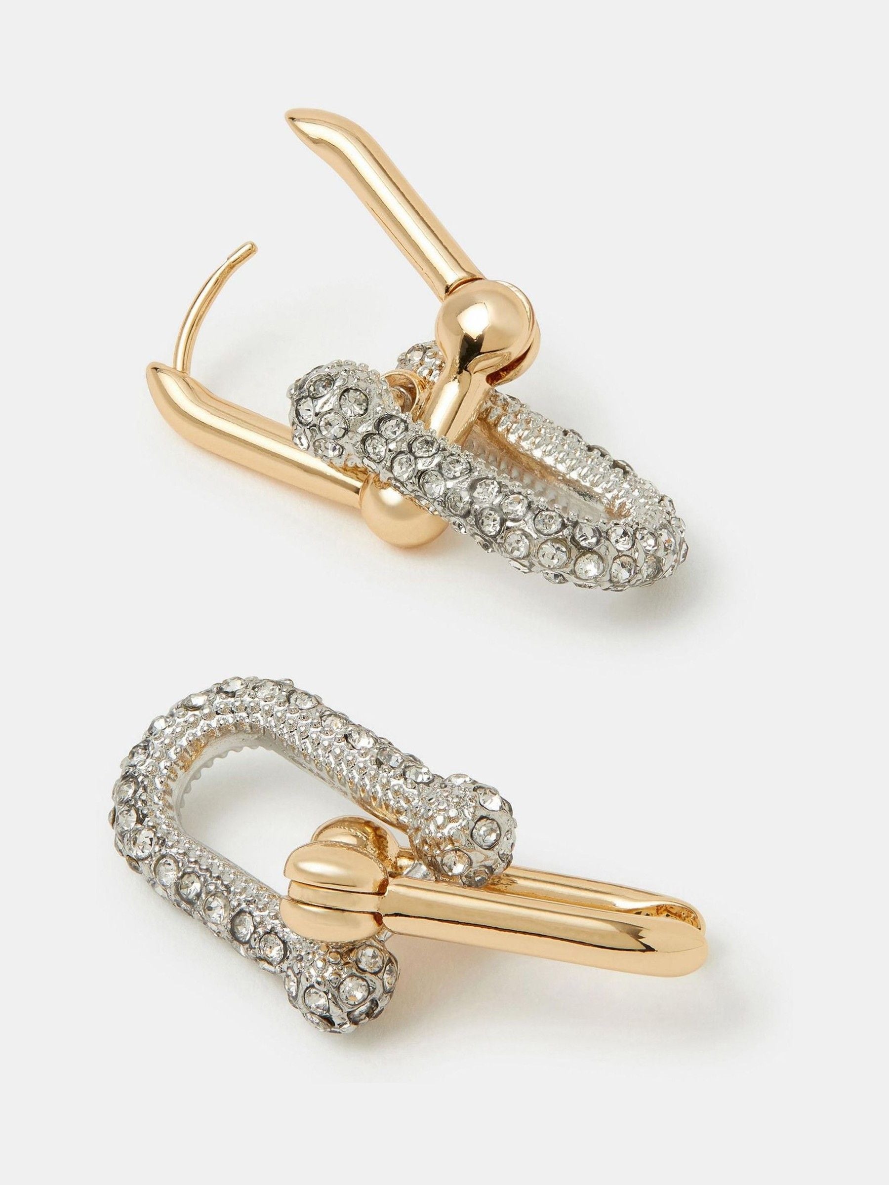 Buy Accessorize Gold Tone Mixed Metal Carabiner Drop Earrings from