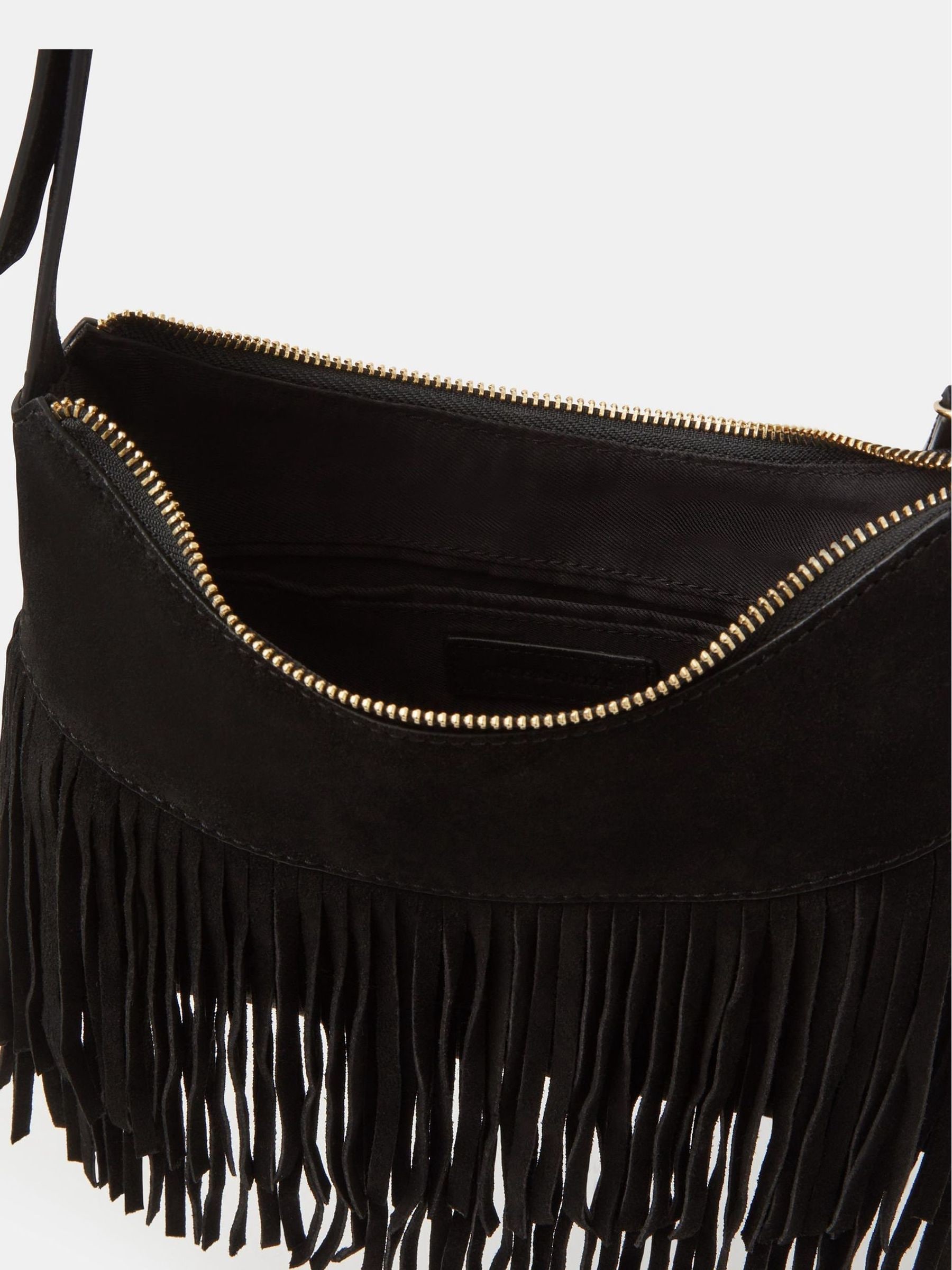 Buy Accessorize Black Fringe Suede Crossbody Bag from the Next UK