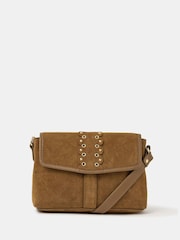 Accessorize Eyelet Detail Crossbody Suede Bag - Imaginea 1 din 2