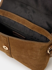 Accessorize Eyelet Detail Crossbody Suede Bag - Imaginea 2 din 2