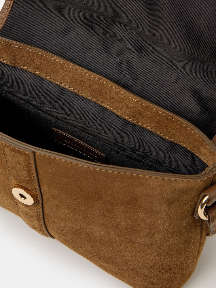 Accessorize Eyelet Detail Crossbody Suede Bag - Imaginea 2 din 2