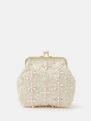 Angels By Accessorize Natural Pearl Flower Clip Frame Bag - Image 1 of 2