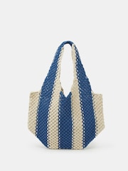 Accessorize Blue Macrame Tote Bag - Image 2 of 3
