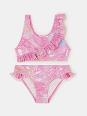 Angels By Accessorize Pink Sparkle Frill Mermaid Bikini Set - Image 1 of 2