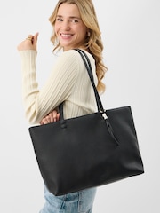 Accessorize Black Charm Faux Leather Tote Bag - Image 3 of 3
