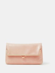 Accessorize Pink Fold Over Clip Frame Clutch Bag - Image 2 of 3