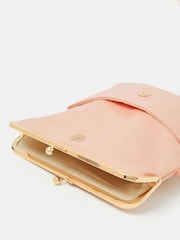 Accessorize Pink Fold Over Clip Frame Clutch Bag - Image 3 of 3