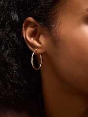 Accessorize Gold Tone Molten Hoop Earrings - Image 1 of 2