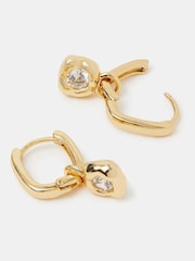 Accessorize Gold Tone Molten Charm Hoop Earrings - Image 1 of 1