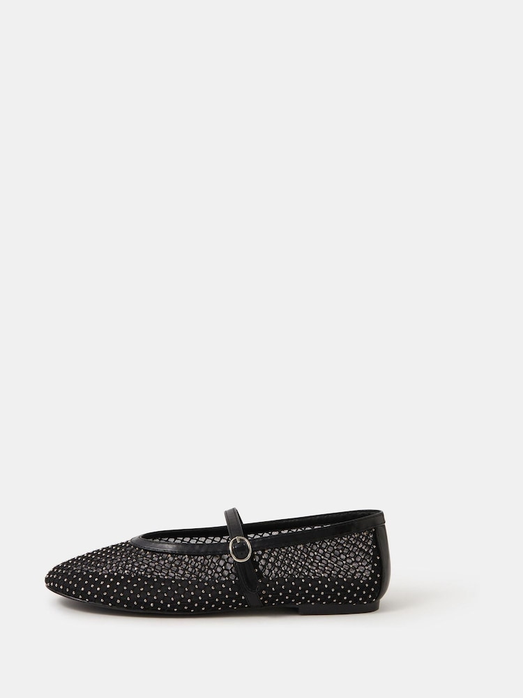 Accessorize Rhinestone Mesh Mary Jane Ballet Flats - Bild 2 von 3