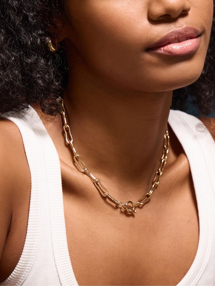 Accessorize Molten Link T-Bar Necklace - Imaginea 2 din 2