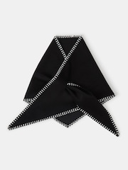 Accessorize Black Whipstitch Knit Triangle Scarf - Image 1 of 2