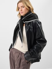 Accessorize Black Whipstitch Knit Triangle Scarf - Image 2 of 2