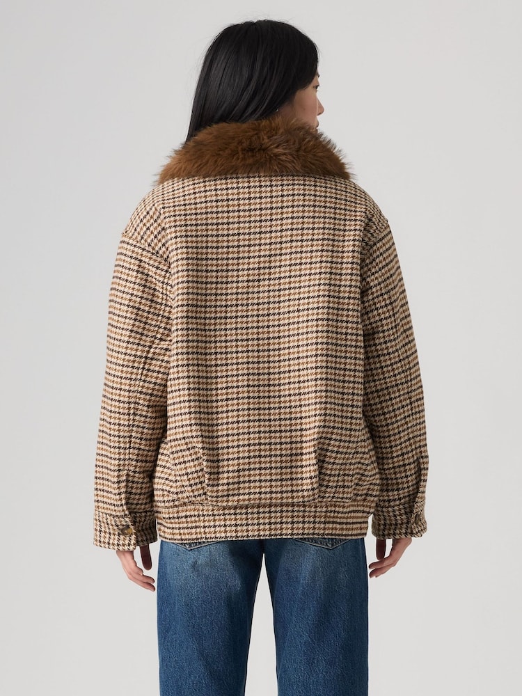 Levi's® Multi Billy Checked Faux-Fur Trimmed Coat - Image 2 of 5