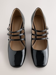 Black Forever Comfort® Tripple Strap Block Heels - Image 2 of 5