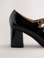 Black Forever Comfort® Tripple Strap Block Heels - Image 3 of 5