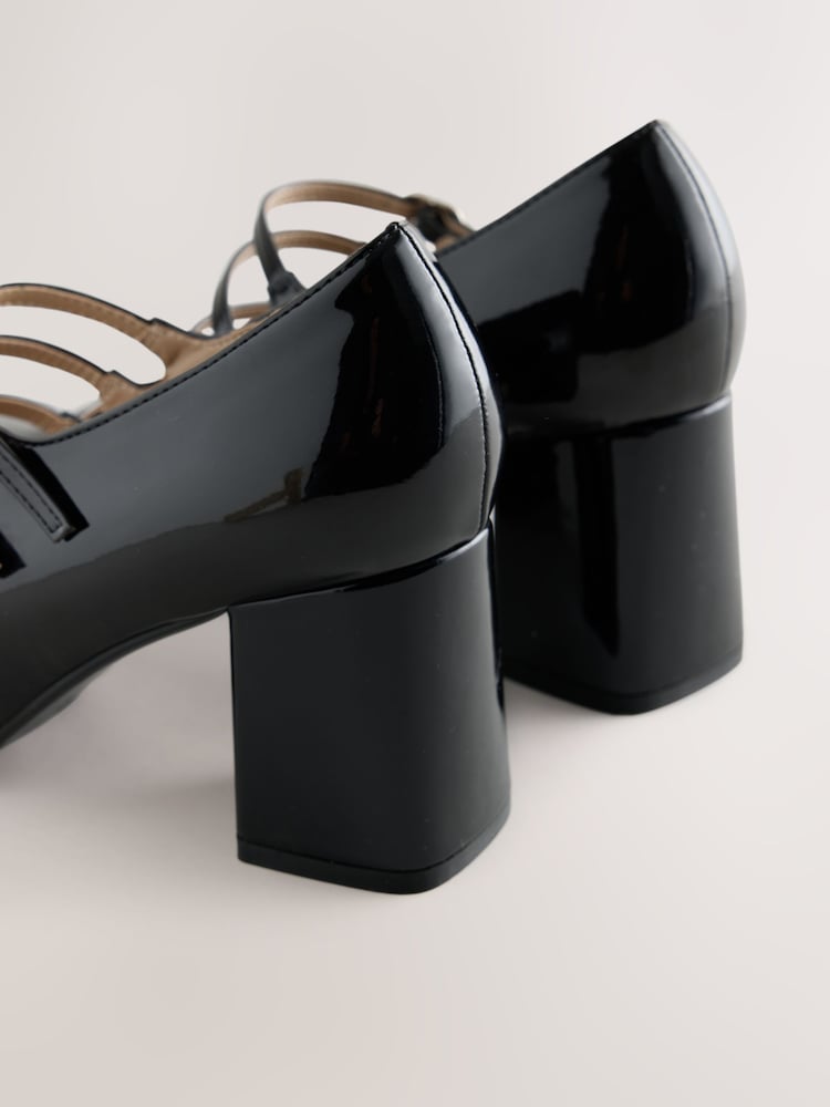 Black Forever Comfort® Tripple Strap Block Heels - Image 5 of 5 Black Forever Comfort® Tripple Strap Block Heels - Image 5 of 5