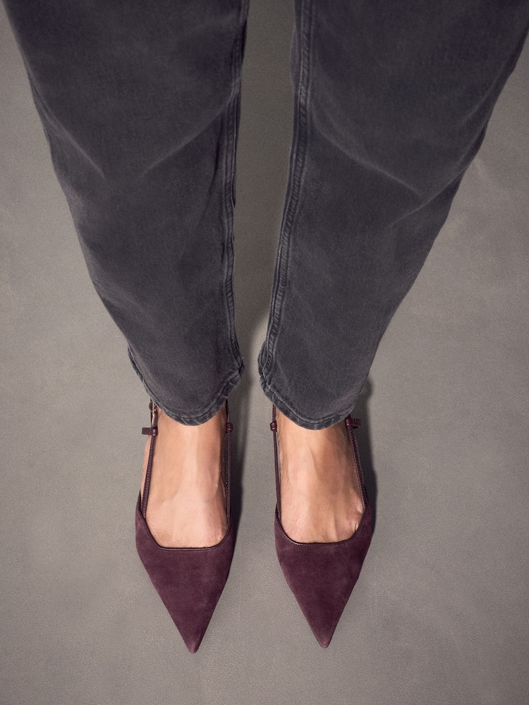 Burgundijos raudona - „Forever Comfort®“ smailios nosies V formos dirželio aukštakulniai su dirželiais - 1 paveikslėlis iš 9