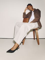 Black Forever Comfort® Point Toe Slingback Heels - Image 1 of 1