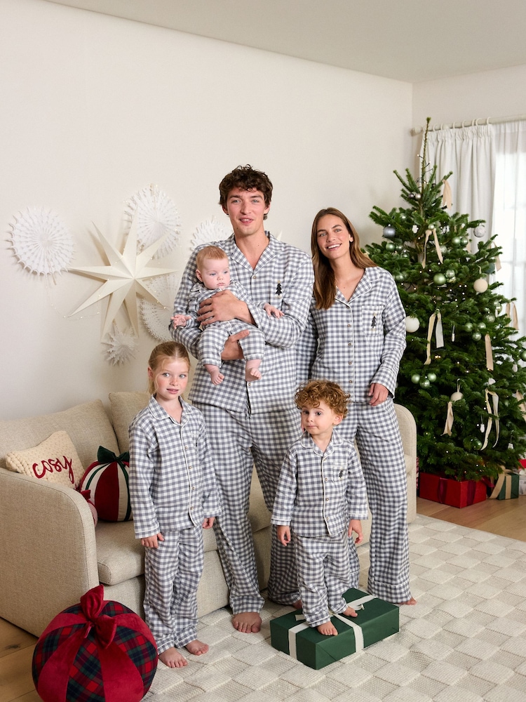 Monochrome Check Christmas Sleepsuit (0mths-3yrs) - Image 2 of 7 Monochrome Check Christmas Sleepsuit (0mths-3yrs) - Image 2 of 7