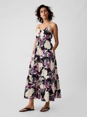 Gap Multi Floral Tiered Midi Dress - Image 1 of 5