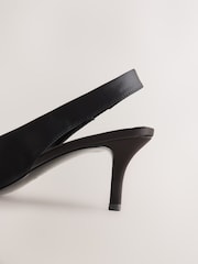 Black Forever Comfort® Satin Bow Slingback Heels - Image 3 of 6