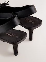 Black Forever Comfort® Satin Bow Slingback Heels - Image 4 of 6