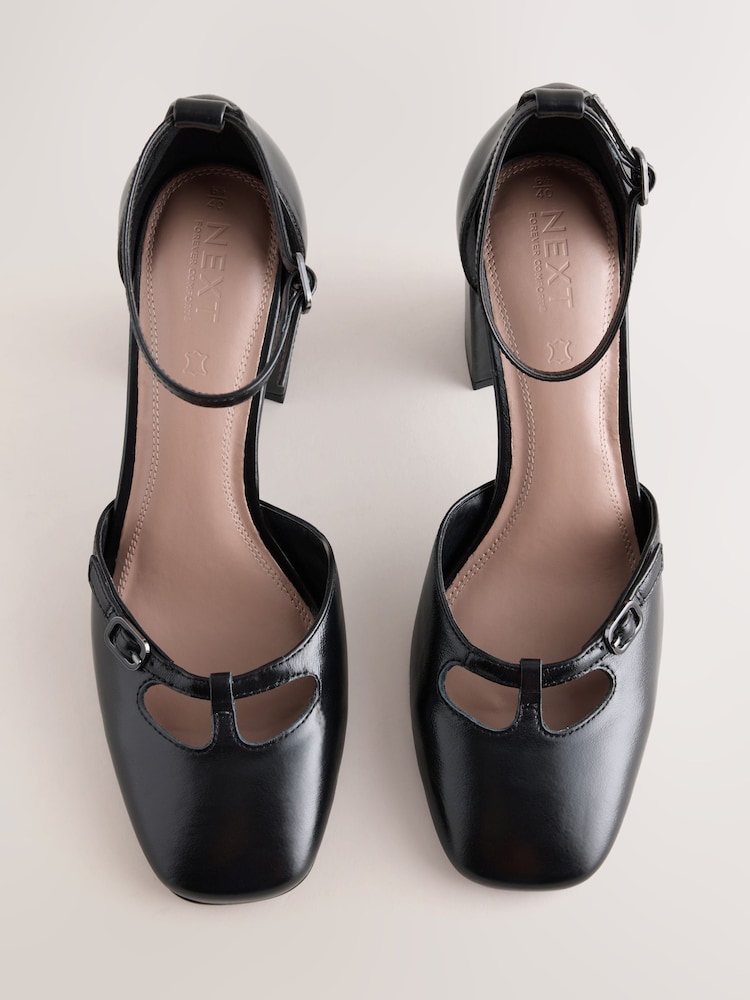 Black Forever Comfort® Leather Two Part Heels - Image 2 of 5