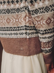 Laura Ashley Fairisle-Pullover mit Norwegermuster und Rundhalsausschnitt - Bild 5 von 8