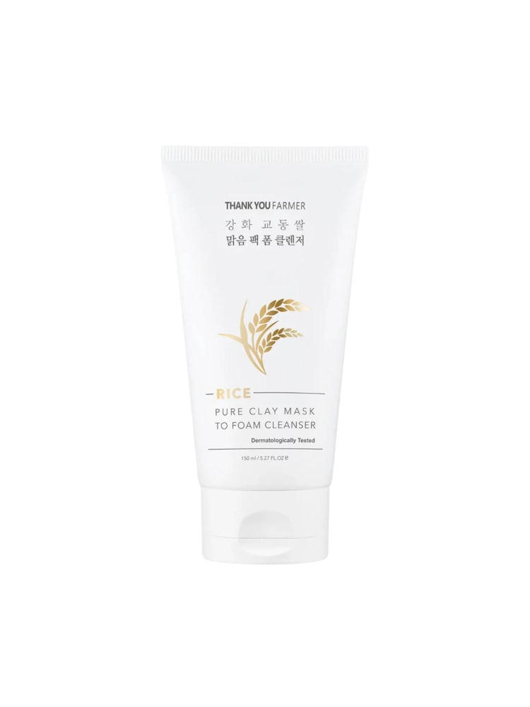 THANK YOU FARMER Rice Pure Clay Mask to Foam Cleanser 150ml - Image 1 of 6