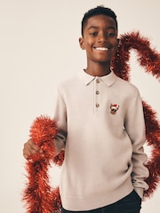 Neutral Reindeer Embroidery - 聖誕節套頭衫 (3-16歲) - 圖片 3，共 8
