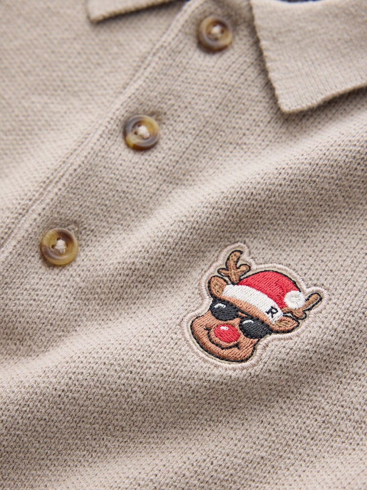 Neutral Reindeer Embroidery - 聖誕節套頭衫 (3-16歲) - 圖片 8，共 8