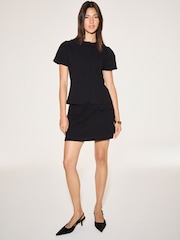 Black Short Sleeved Peplum Jacket - Image 2 of 8