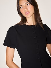 Black Short Sleeved Peplum Jacket - Image 5 of 8