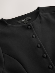 Black Short Sleeved Peplum Jacket - Image 7 of 8