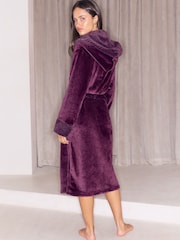 Lipsy Burgundy Red Faux Fur Trim Robe - Image 5 of 5