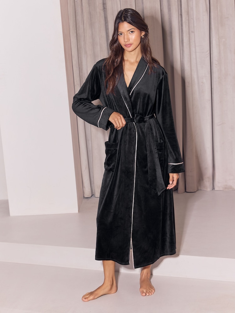 Lipsy Velvet Embroidered Detail Robe - Slika 1 iz 6