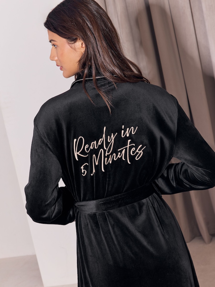 Lipsy Velvet Embroidered Detail Robe - Slika 2 iz 6