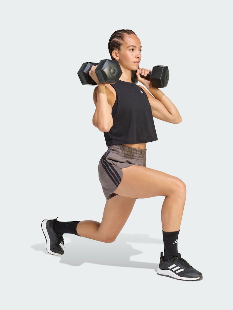 adidas Brown Pacer Workout Woven High Rise Shorts - Image 1 of 5 adidas Brown Pacer Workout Woven High Rise Shorts - Image 1 of 5